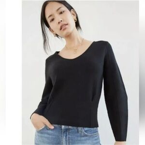Anthropologie Black V-Neck Sweater